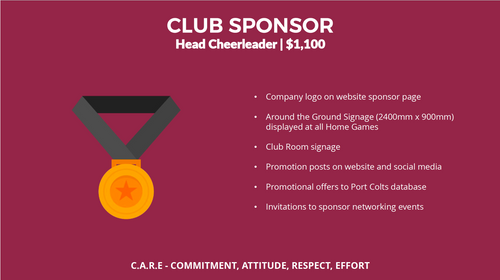 CLUB Sponsorship Package - Head Cheerleader